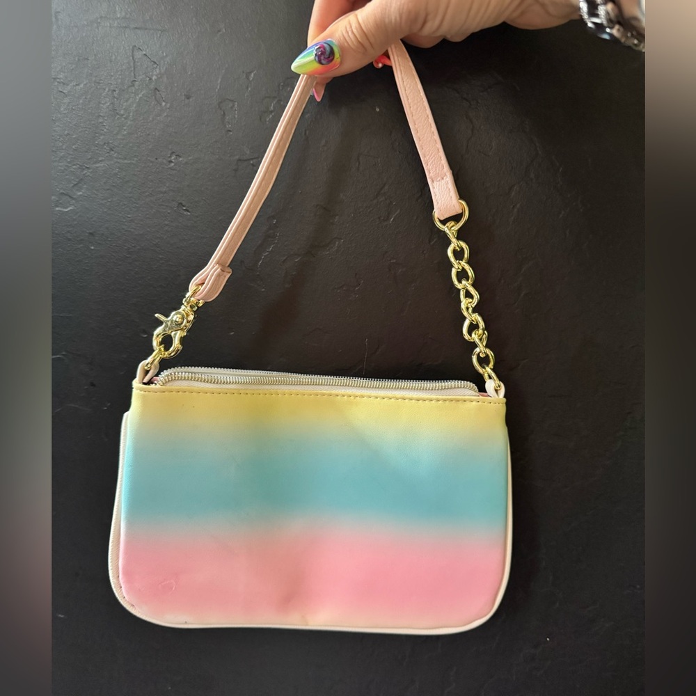 Betsey Johnson Pastel Gradient Mini Bag in Pink, Blue & Yellow